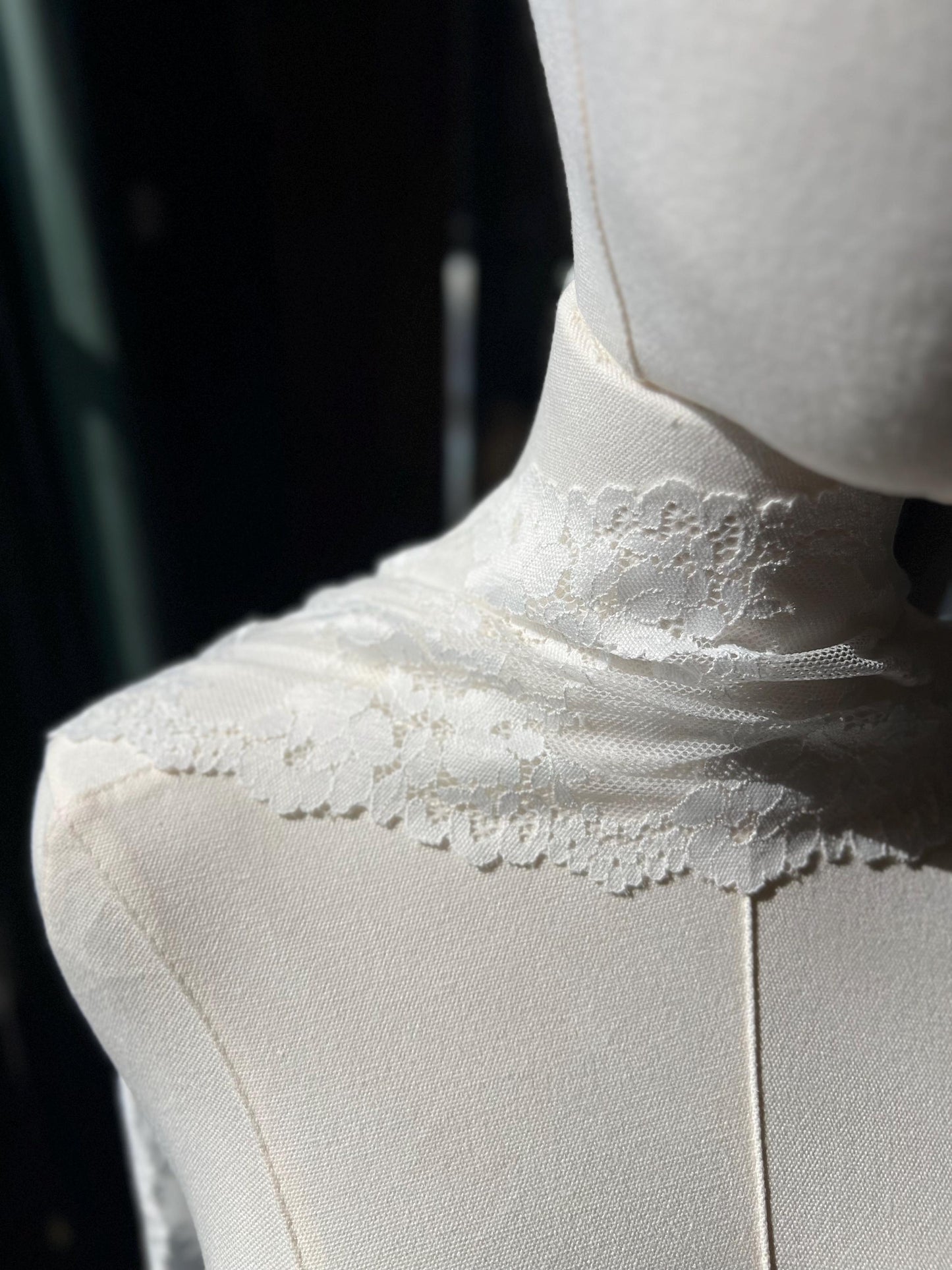 LACE EMBRACE | Lace Edge Bridal Scarf, Knee Length Wedding Shawl